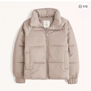 Abercrombie & Fitch Taupe Puffer Jacket Ultra Collection